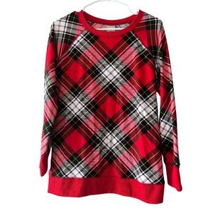 No Boundaries Juniors Red Plaid Long Sleeve Shirt